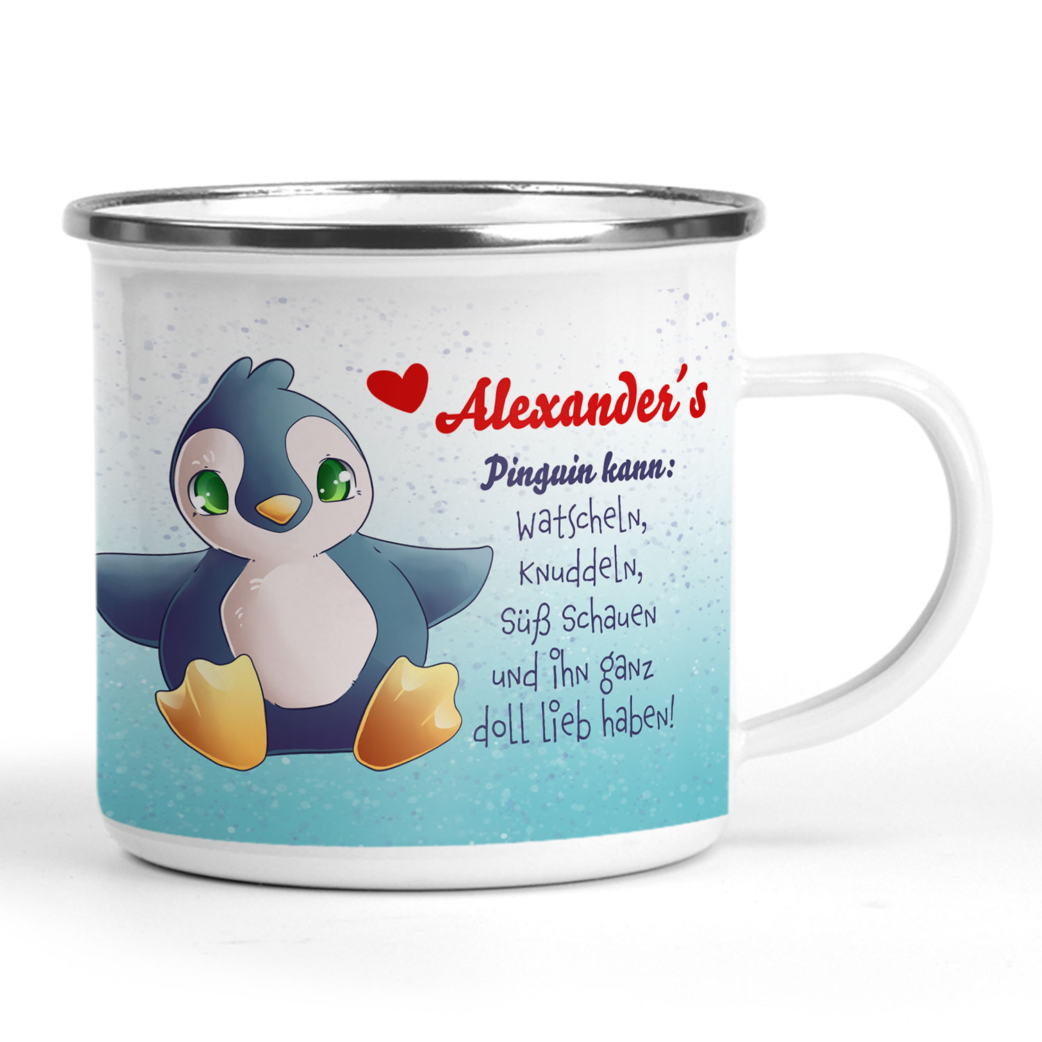 Tasse mit Namen Pinguin