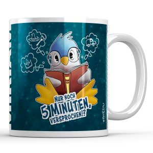 Personalisierte Keramiktasse Pinguin Lesen mit Namen